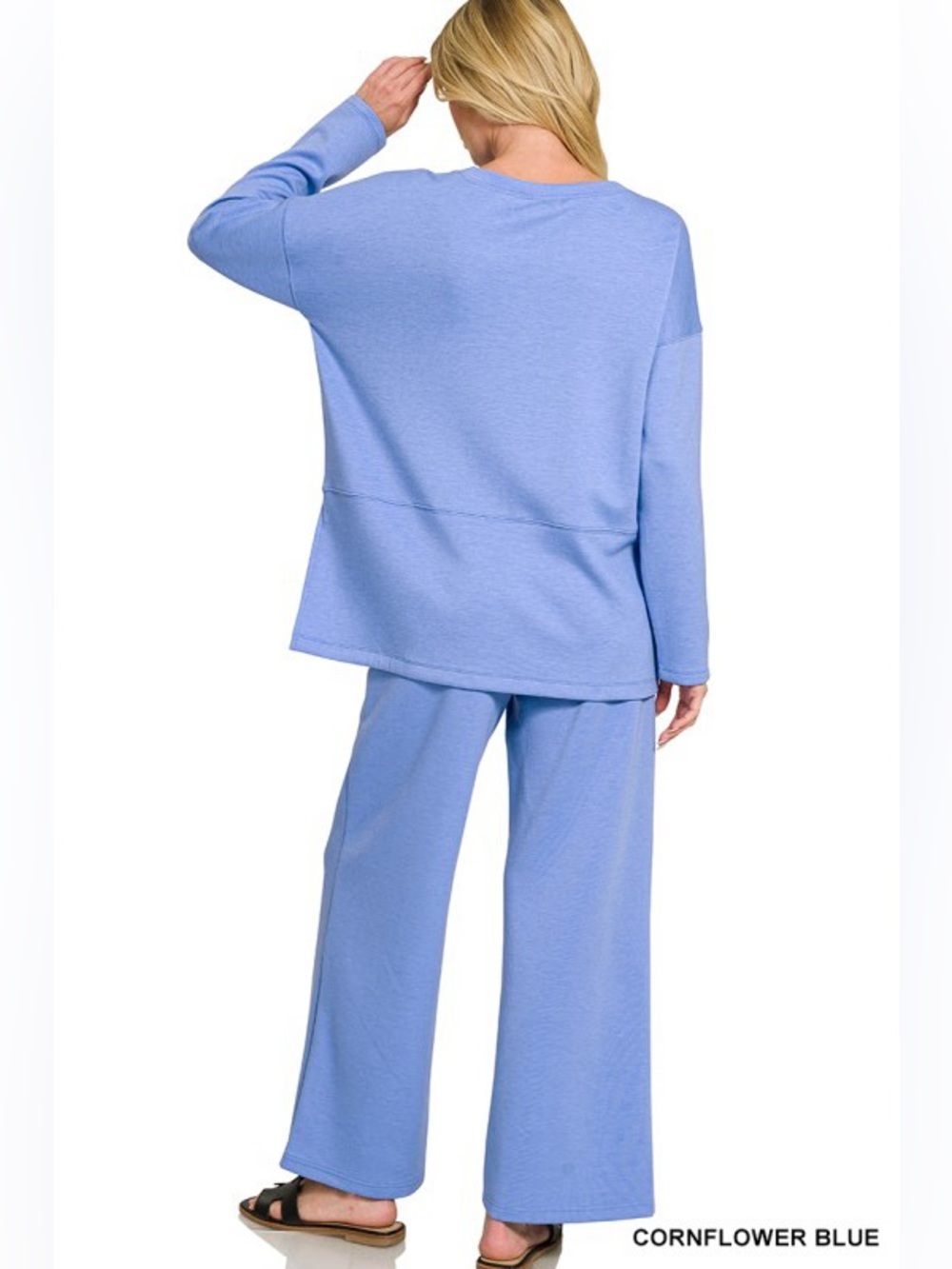 110 NWT Zenana 2pc Set Cocoa Super Soft SCUBA SIDE SLIT TOP &
PANTS SET - Picture 3 of 9